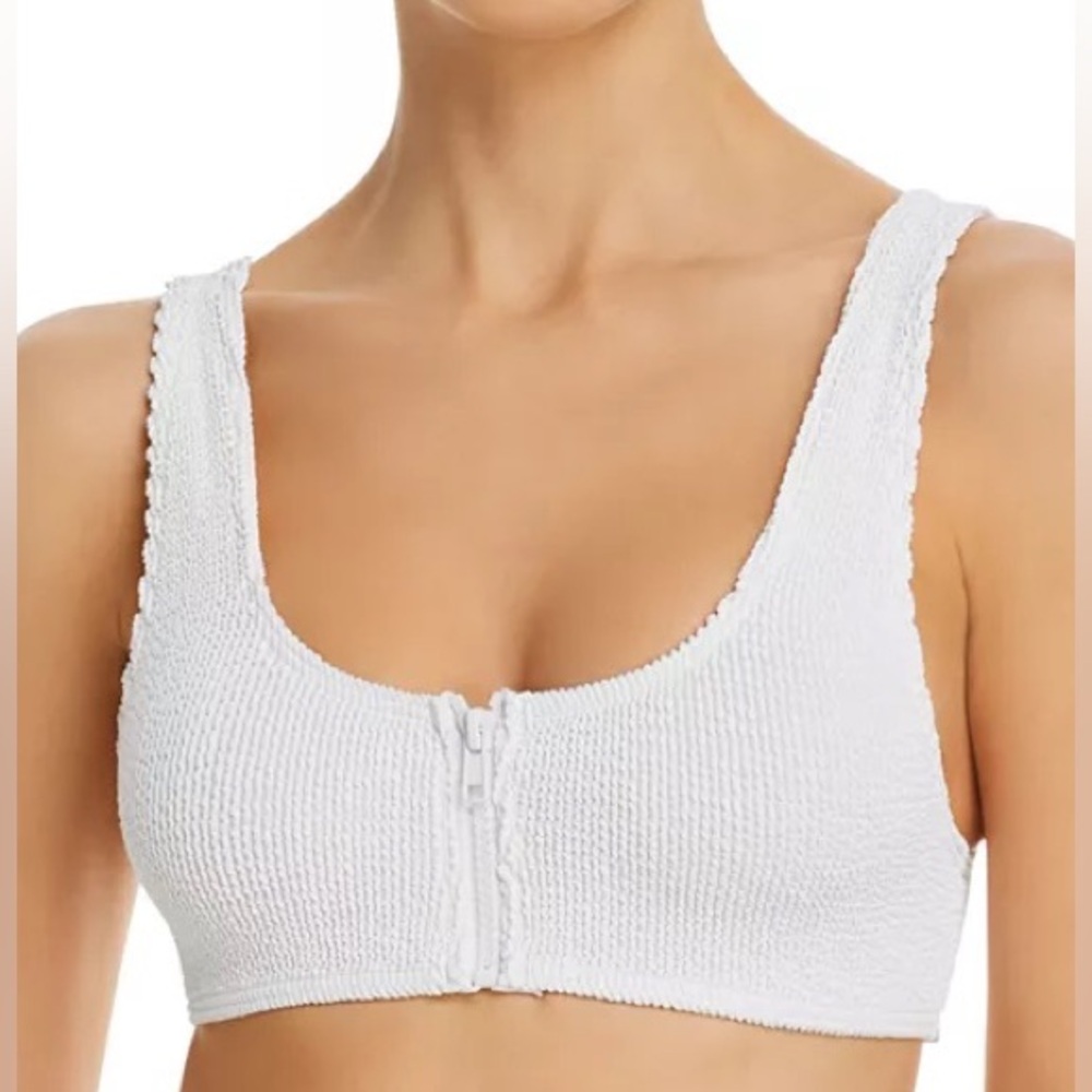 BOUND by bond-eye
The Sloan Textured Zip Bikini Top - Optic White